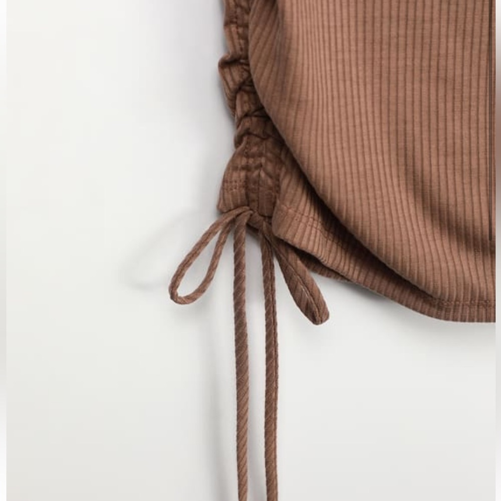 Lulus Ruching Around Taupe Ribbed Tank - Picture 3 of 4